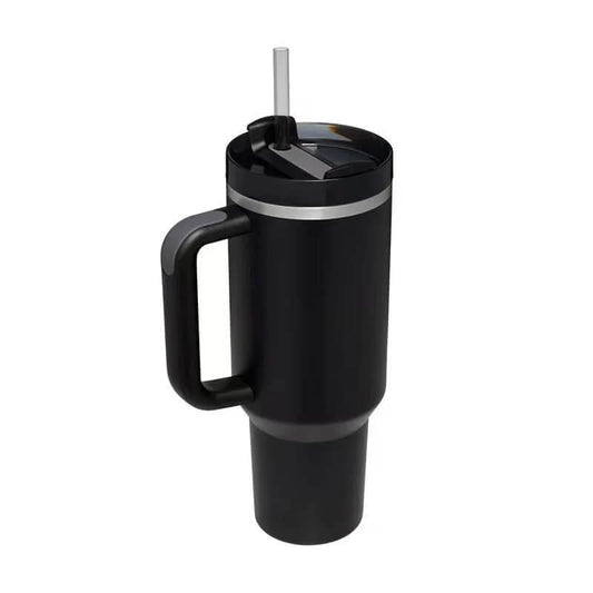 TaroKite 40oz Insulated Tumbler with Handle, Straw & Lid – Pink Stainless Steel Travel Mug